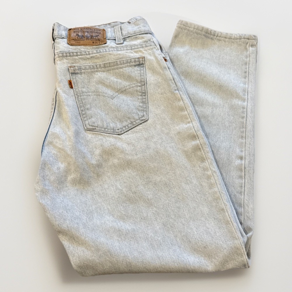 Vintage Levis 550 Jeans Mens 32 x 30 Relaxed Fit 90s Denim Tapered Leg Blue